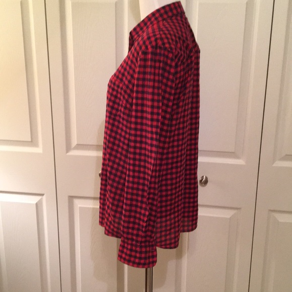 J. Crew red plaid button down shirt size 8 - Picture 3 of 6